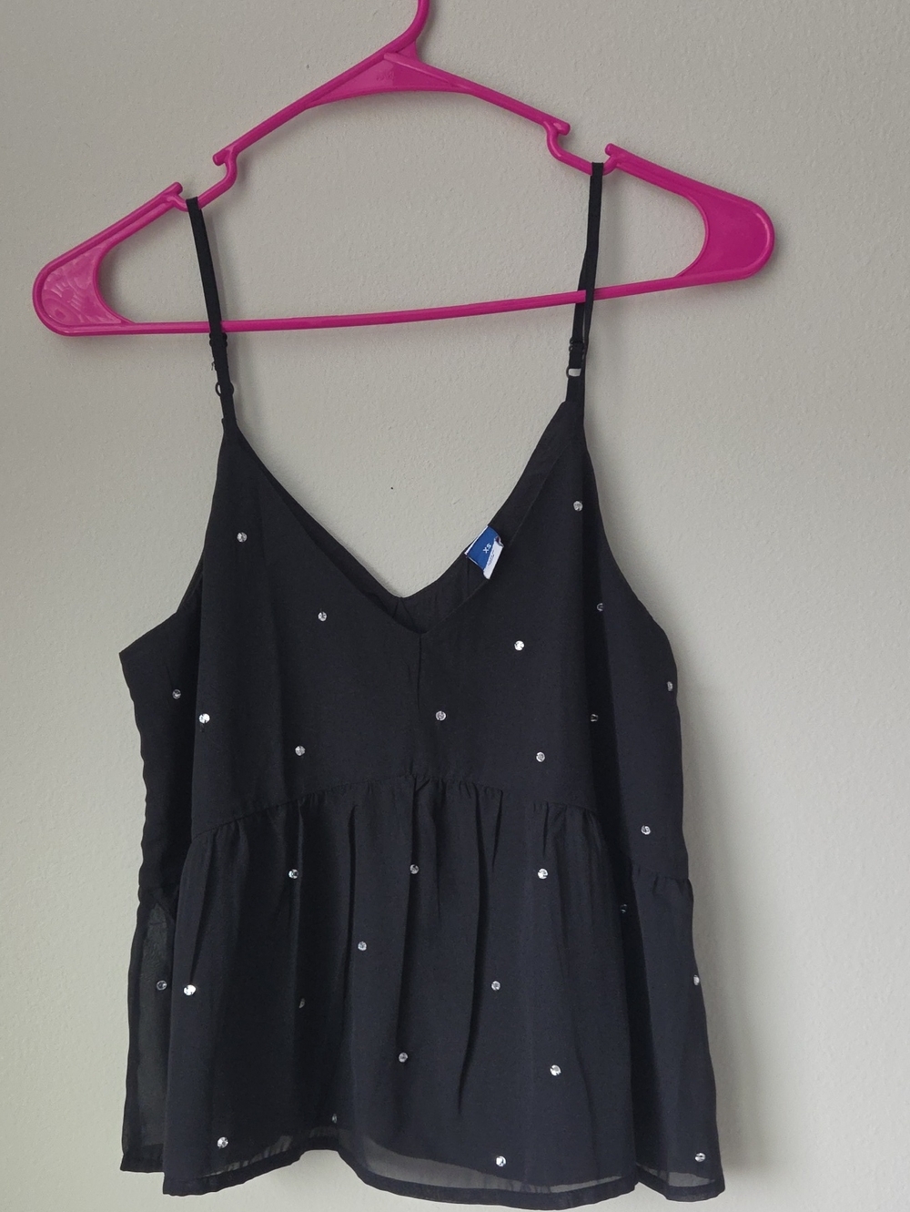 Old Navy Black Sequin Spaghetti-Strap Top